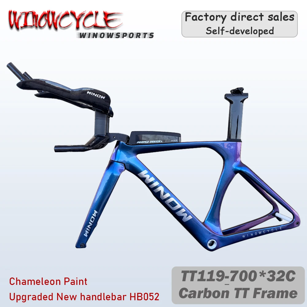 WINOW CYCLE Factory Chameleon Full Carbon Fiber TT Bike BSA68