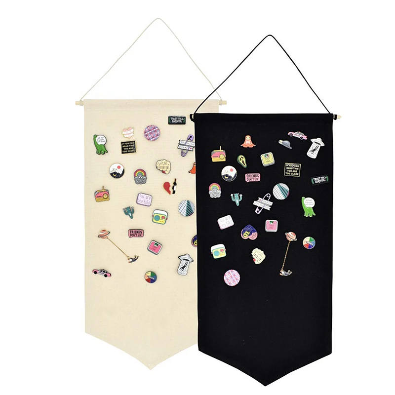 Badge Storage Display Clothe Hanging Wall Triangle Flag Brooch Board Large Brooch Storage Commemorative Box Pin Gift Collection