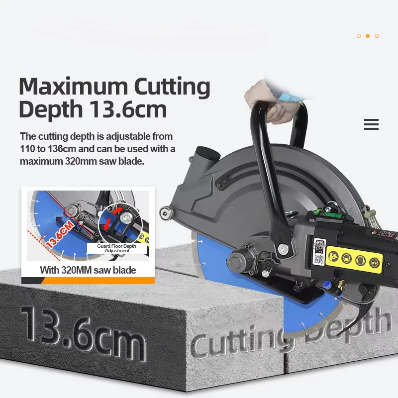 High  Road Stone  Saw Wall Slotting Machine Concrete Water-cooled Dust-free Portable Large Single Slot 220 V