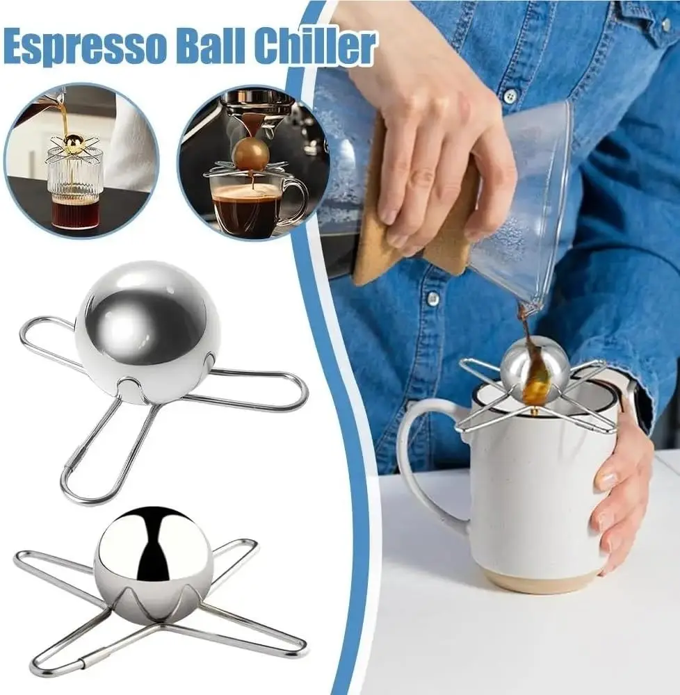 Bola de Acero Inoxidable para Café Frío, Esfera Reutilizable para Espresso, Cubo de Hielo Congelado, Enfriador de Bebidas, Herramienta de Enfriamiento