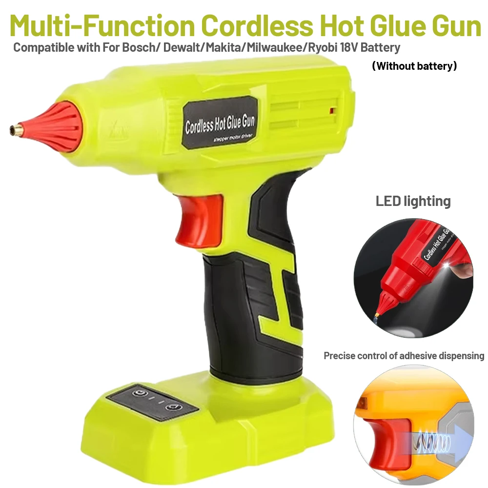 

Многофункциональный беспроводной термоклеевой пистолет для аккумуляторов Makita/DeWalt/Milwaukee/Bosch/Ryobi 18/20В, клеевые стержни, электроинструмент для DIY