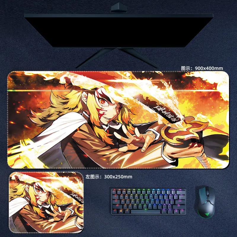 Anime Demon Slaye Mouse Pad Tanjirou Nezuko Mitsuri Hashira XXL MousePad Manga Computer Laptop Keyboard Accessories Desk Mat