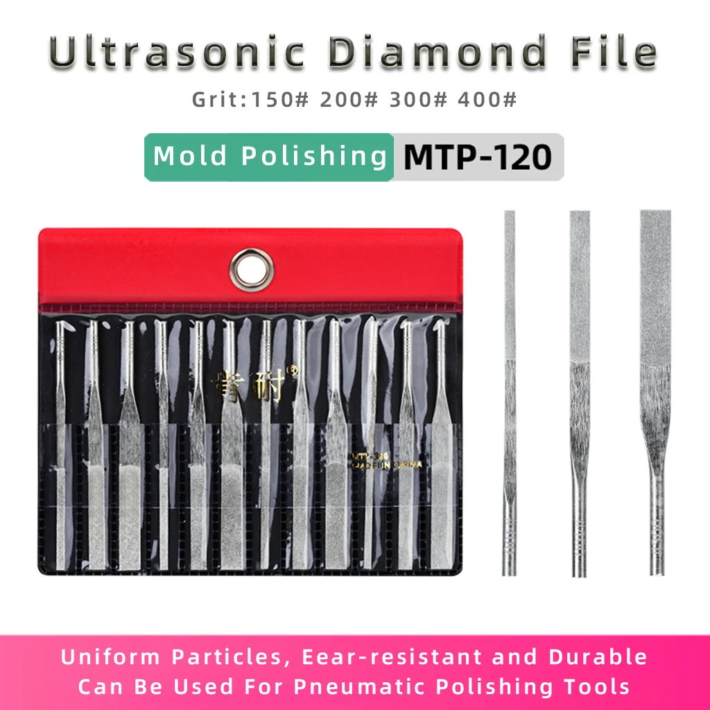 150 #   200 #   300 #   400 #   Ultrasoniczny diamentowy frez stożkowy płaski MTP-120 do szorstkiego szlifowania, precyzyjnego polerowania, narzędzie pneumatyczne do polerowania form.