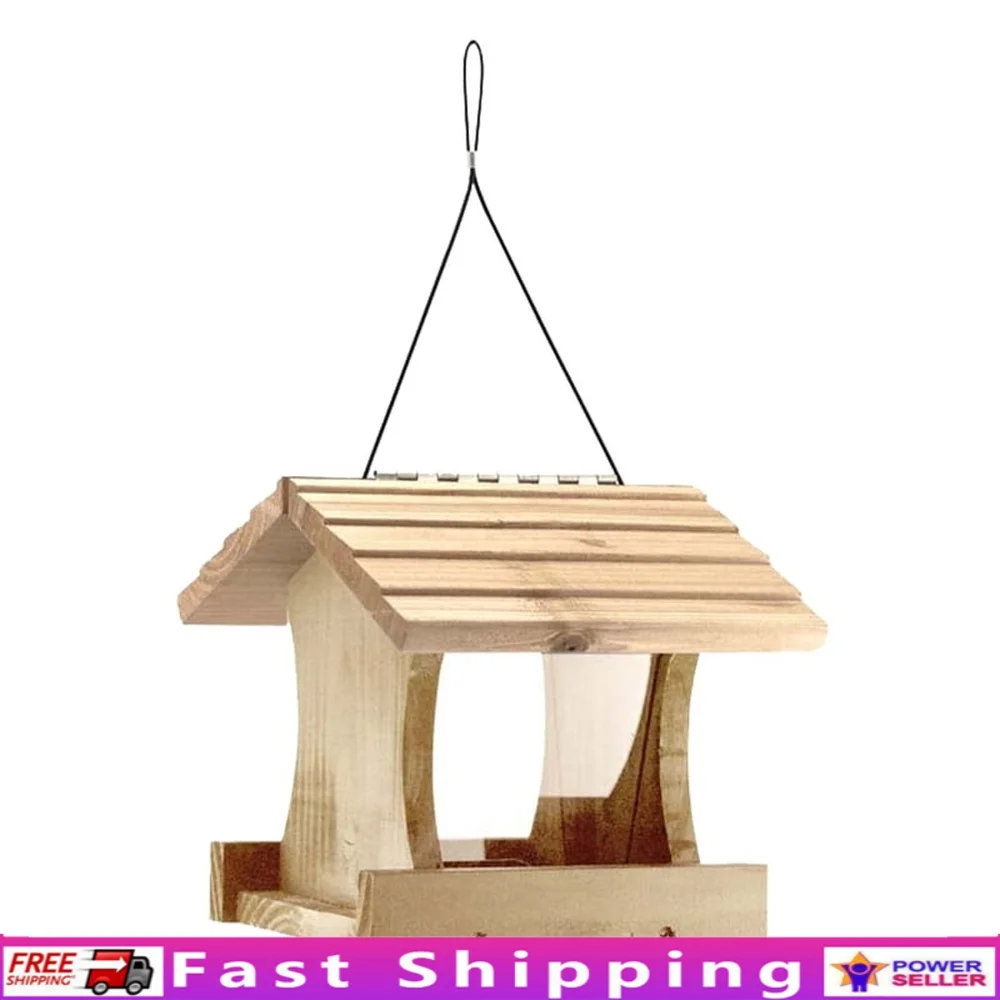 

Cedar Bird Feeder Platform 5lb One Feeding Station Outdoor Wildlife Accessory Hinged Lid Nature Lover Gift Garden Decor