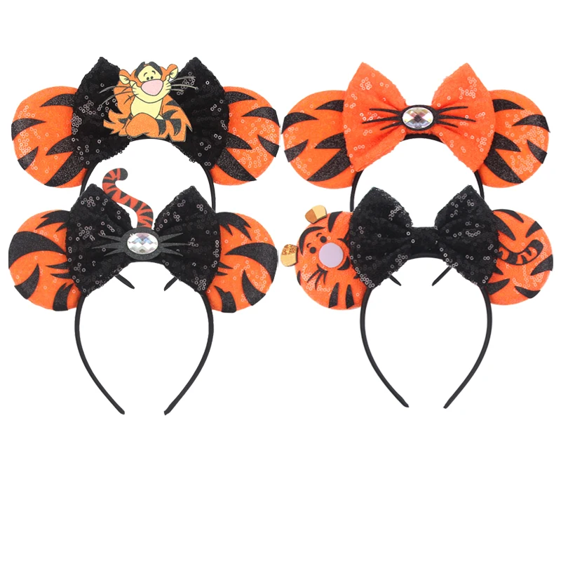 Cartoon Piglet Tigger Hair Accessories Women Disney Winnie the Pooh Bear Ears Hairbands Kids Eeyore Bow Headbands For Girls Gift view 6