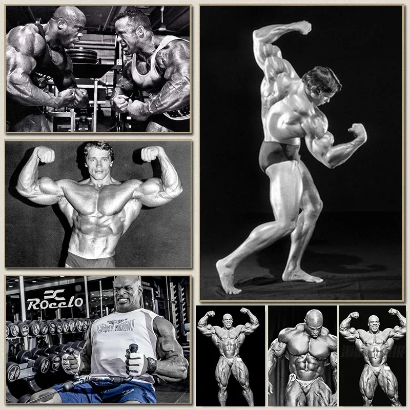 Arnold Schwarzenegger Ronnie Cullman Bodybuilding Fitness Poster Prints Painting GYM Workout Wall Art Pictures for Home Decor