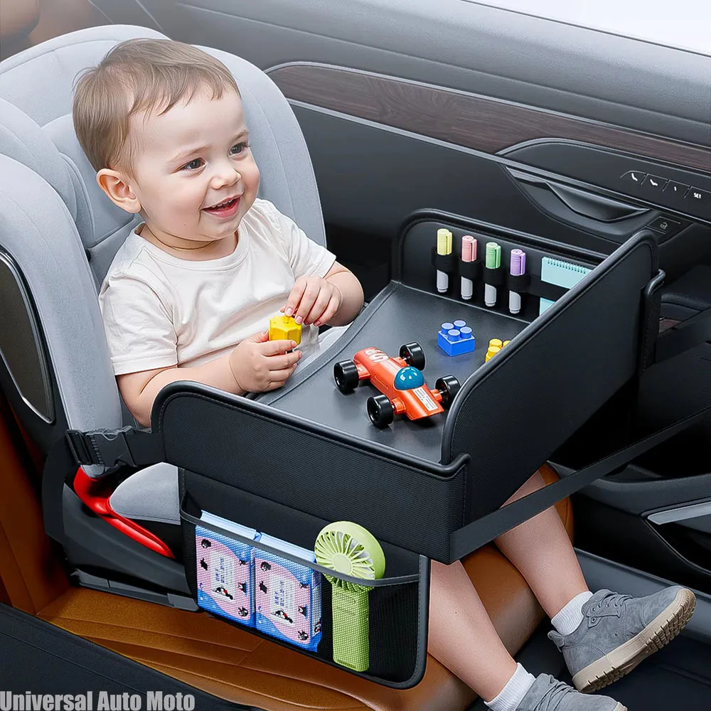 child-car-dining-drawing-table-leather-universa-safety-seat-tray-backseat-children-table-tool-toys-phone-storage-pocket-lap-desk