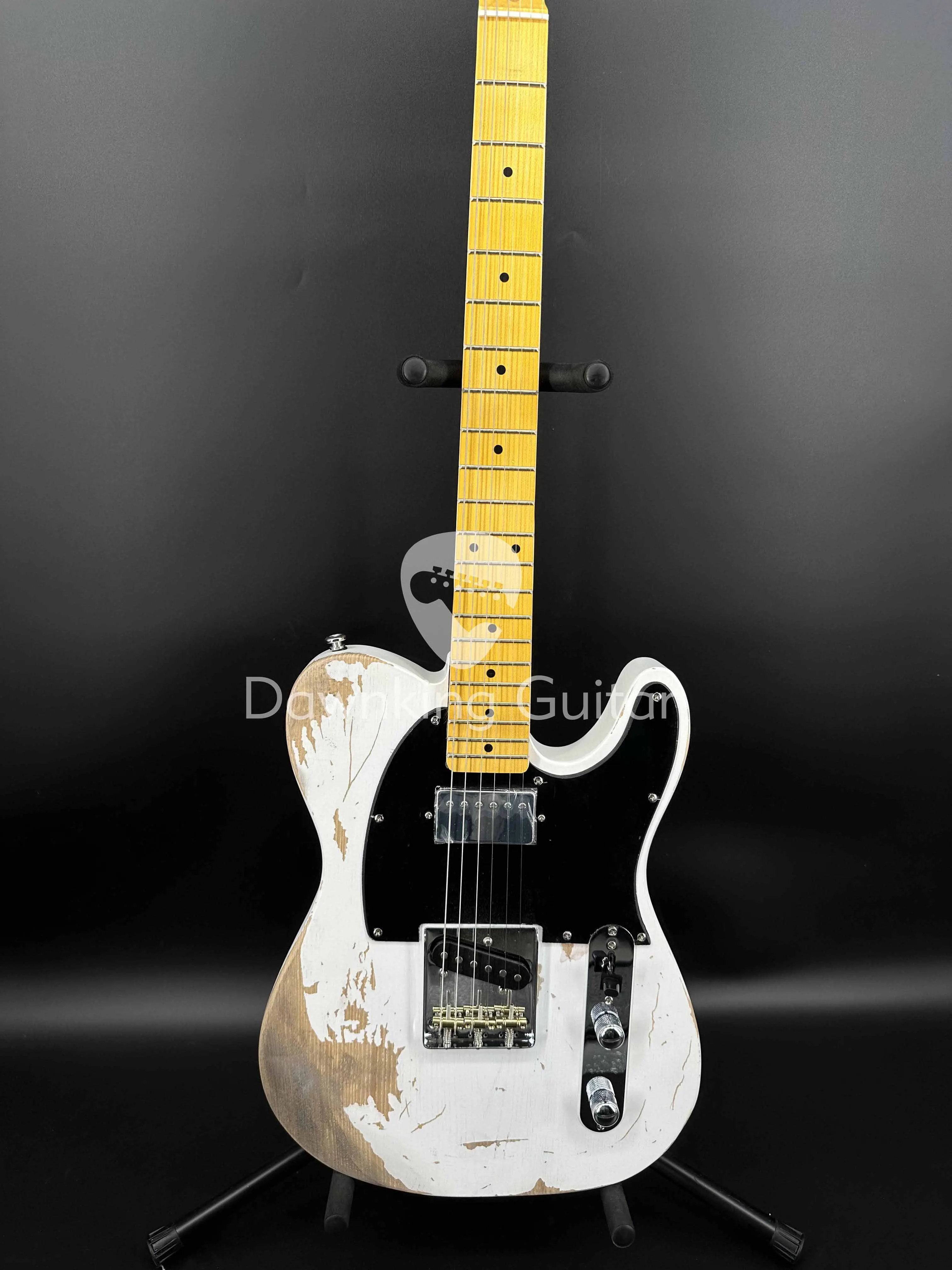 Esquire Relic Cream Tele Electric Guitar White Pickguard Maple Neck 6 String Body free delivery