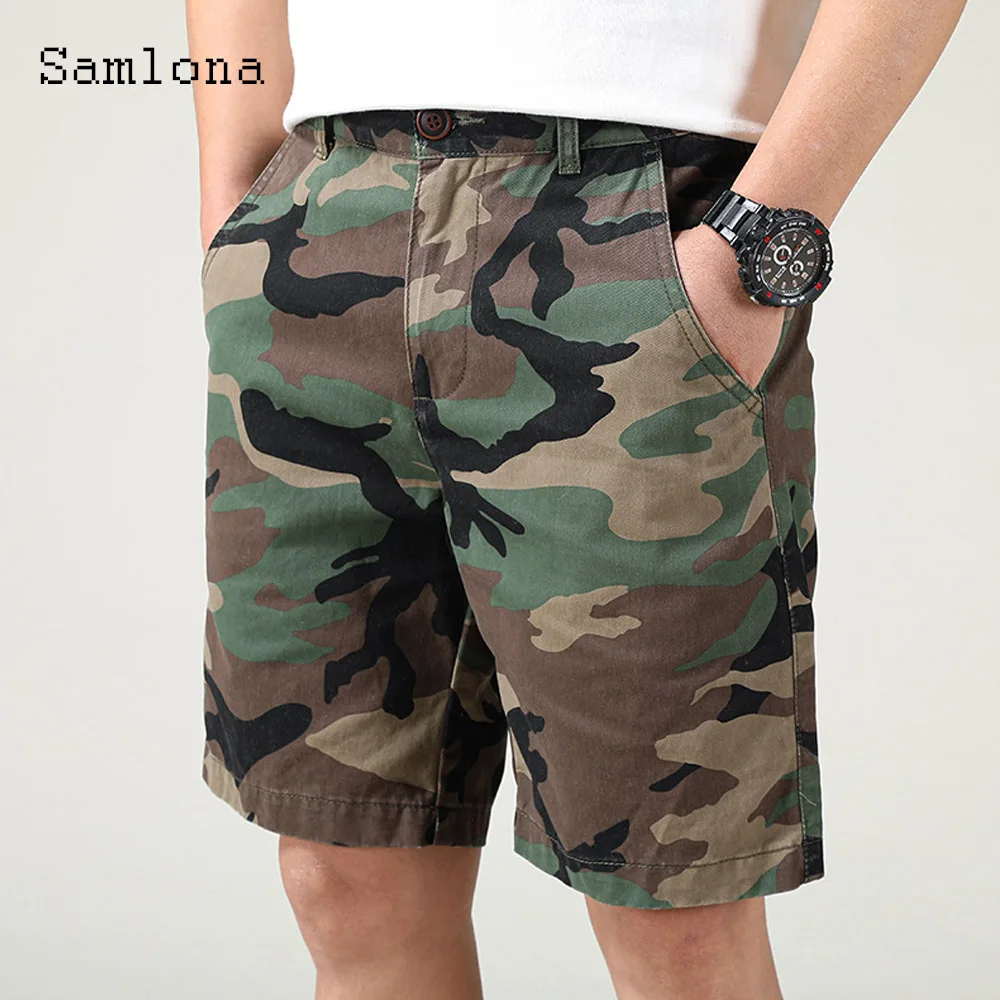 Men Fashion Zipper Pockets Cargo Shorts 2024 Stylish simplicity Men's Knee-Length Bottom Casual Classic Camo Basic Shorts New