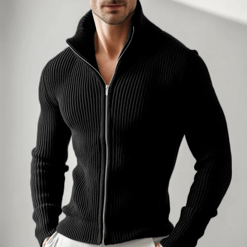 New Spring Autumn Sports Casual Coat Solid Color Fashion Men's Jacket Stand Collar Zipper Running Jacket Men's Cardigan Jacket