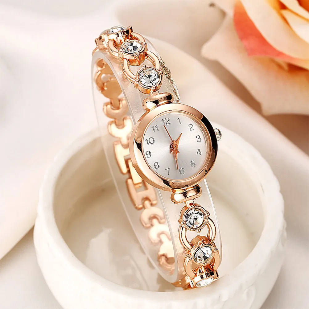 

Women Quartz Bracelet Watch Silver Gold Tone Stainless Steel Strap Elegant Fashion Wristwatch Gift for Valentine