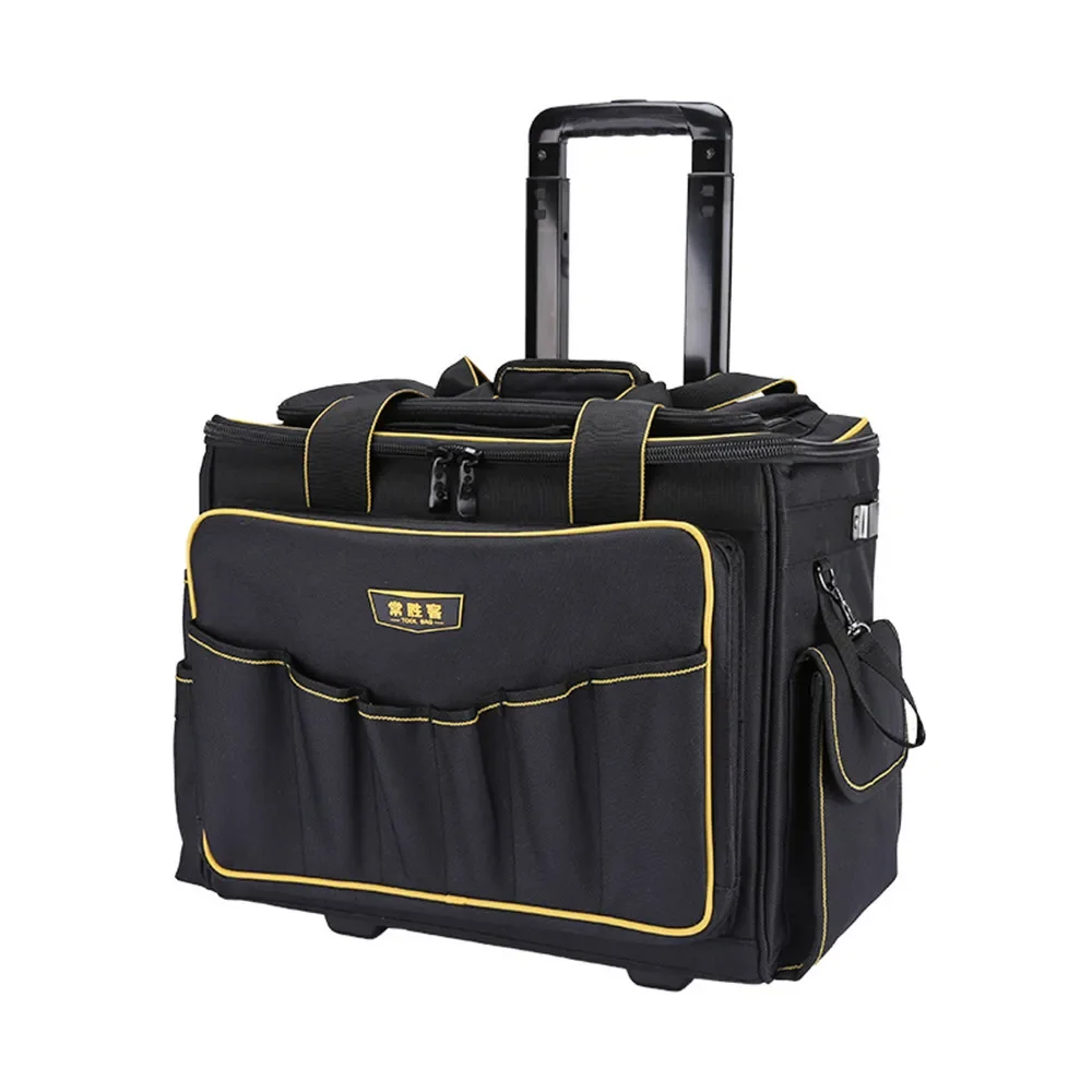 Waterproof Tool Organizer Storage Electrician Tool Bag Heavy Duty with Wheels Oxford Cloth Multi Pocket Trolley Empty Tool Box