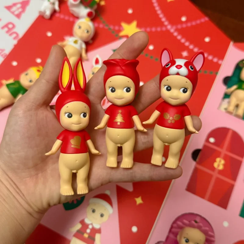 1-12pcs 써니 엔젤스 크리스마스 어드벤트 캘린더 블라인드 박스 애니메이션 피규어 만화 귀여운 장난감 어린이 크리스마스 생일 선물