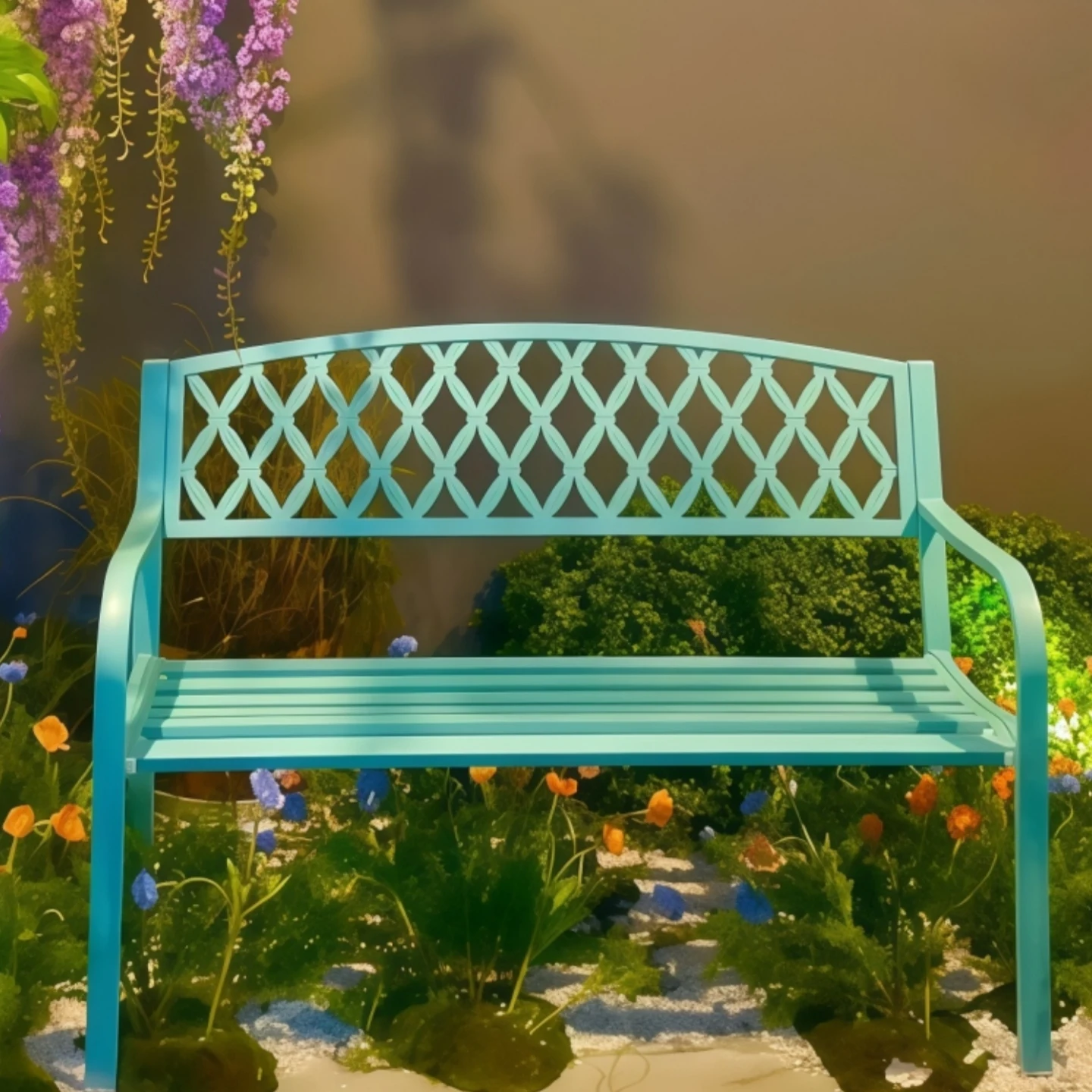

Park Chair Outdoor Bench Bench Outdoor Leisure Chair Wrought Iron Double Bench Backrest Balcony Courtyard