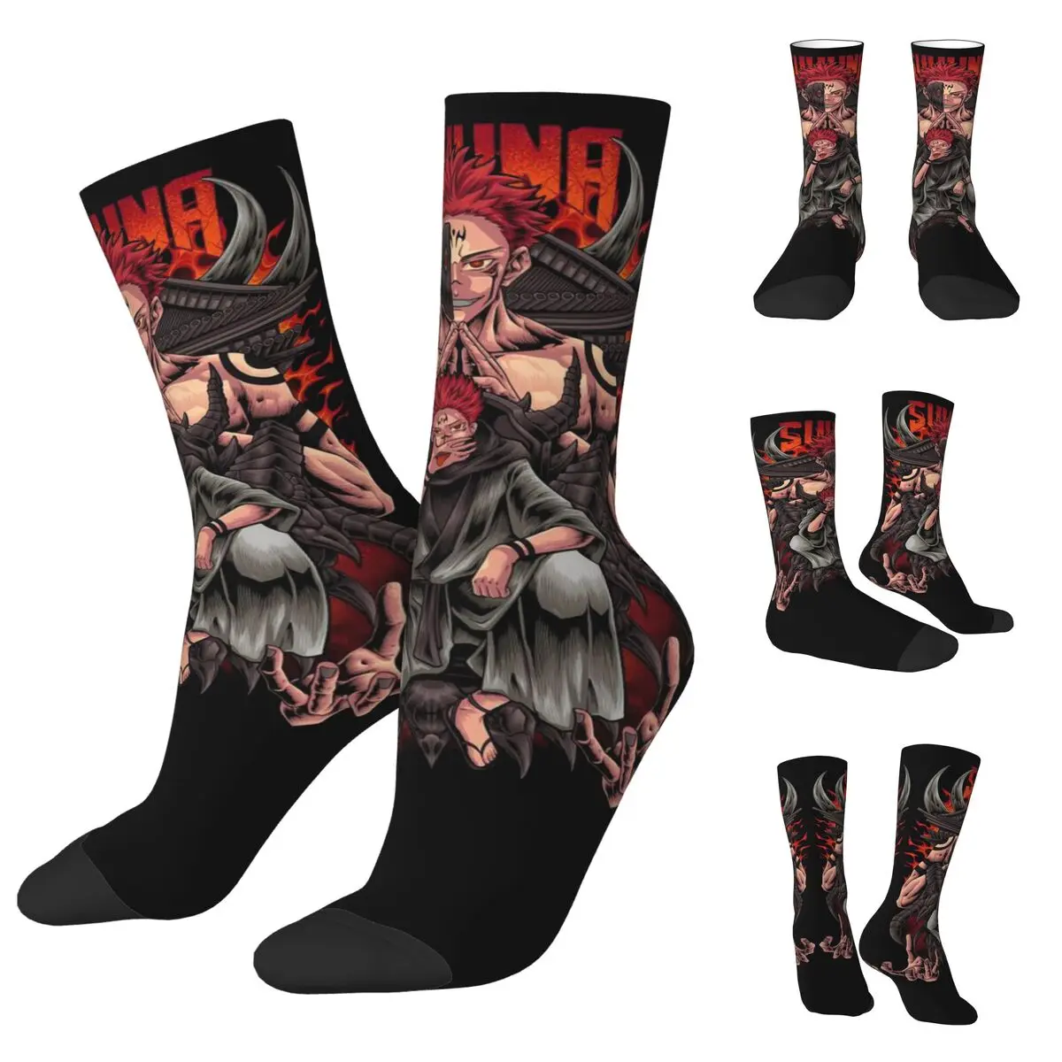 

Japanese Anime Ultimate King Of Curses cosy Unisex Socks,Hip Hop Happy 3D printing Socks,Street Style Crazy Sock