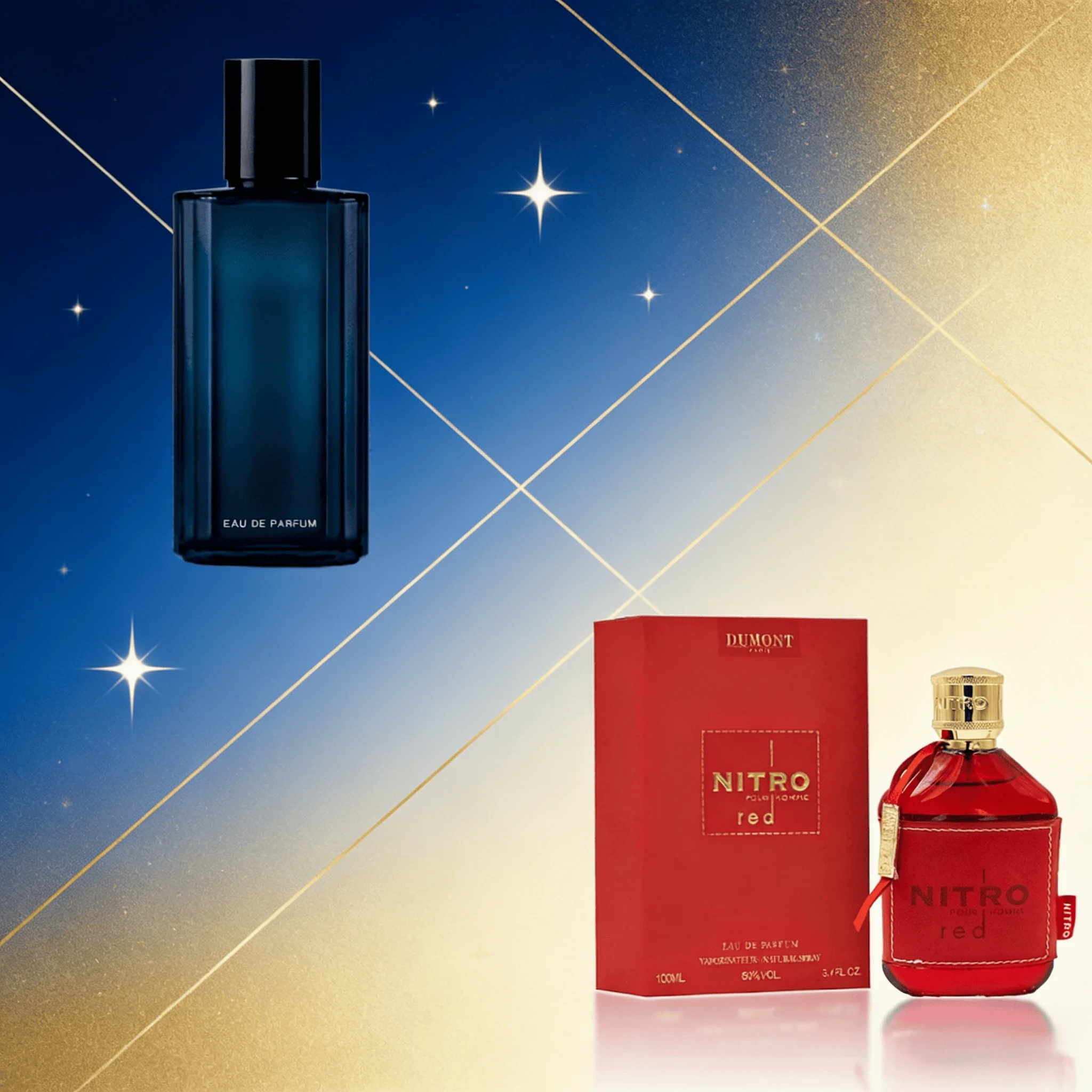 Dumont NITRO RED Eau de Parfum for Men - Fruity, Woody & Floral Fragrance, Purchase Includes a Cold Water For Man EDP