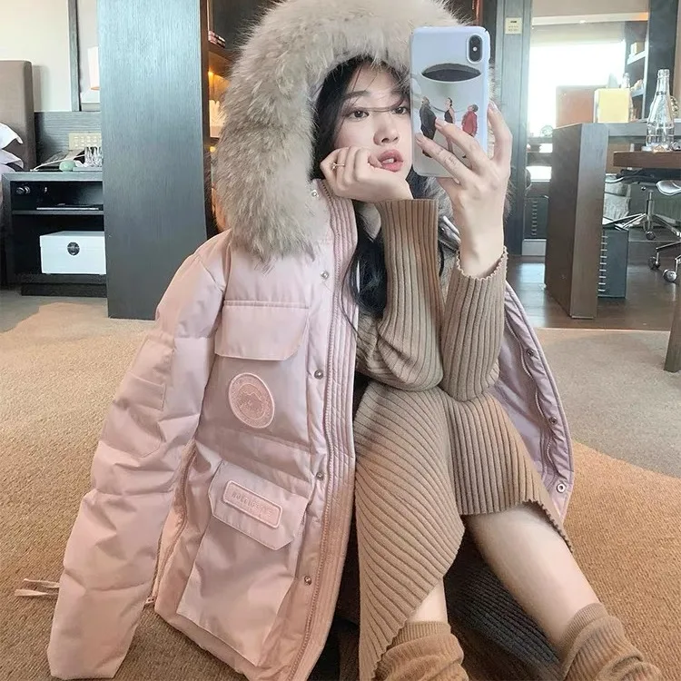 

2025 женская короткая куртка-пуховик, зимнее пальто с капюшоном, уличная теплая парка, стеганый хлопок в корейском стиле