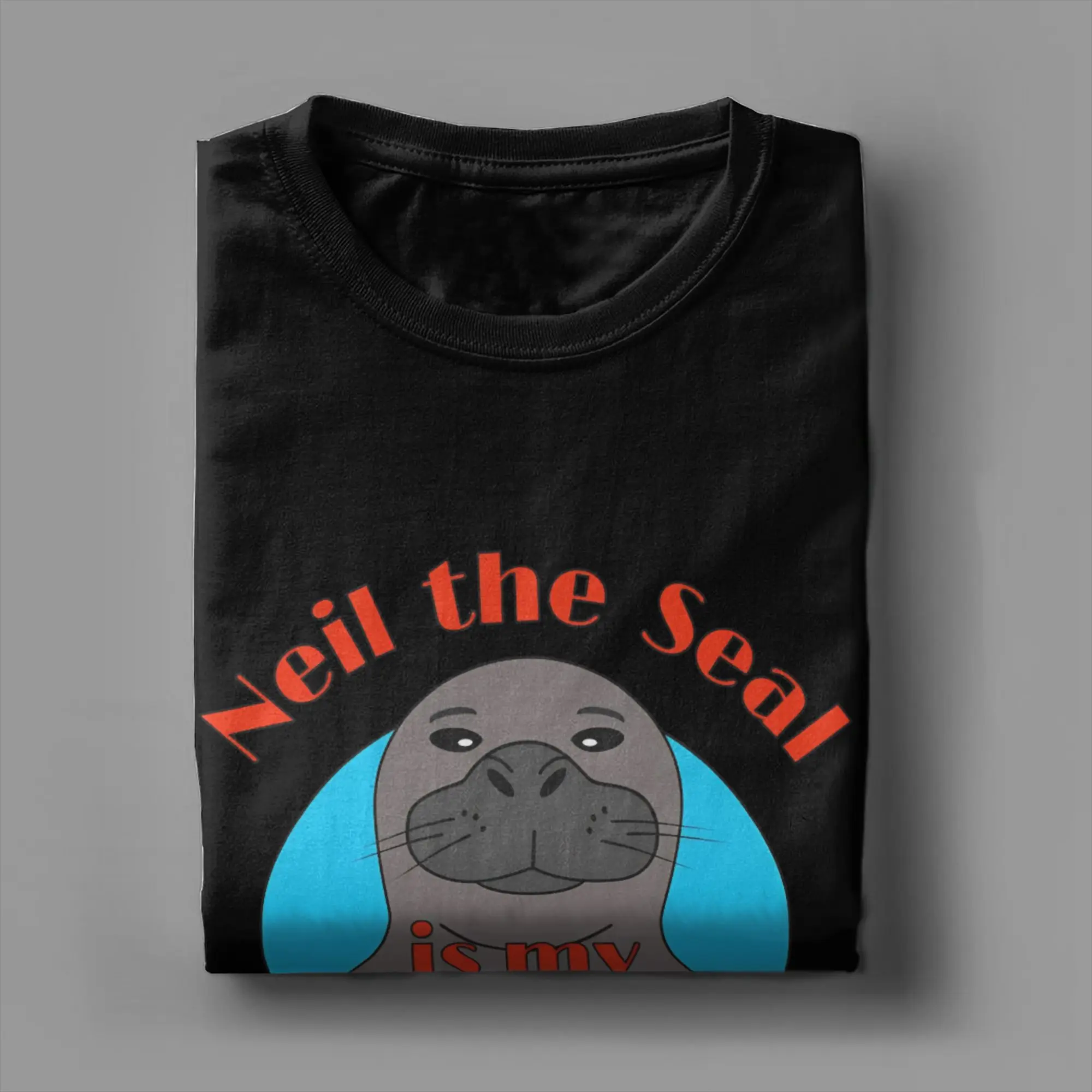 Men Neil The Seal Is My Spirit Animal T-Shirts Cotton Tops Summer Vintage Short Sleeve T-Shirt Crewneck Harajuku Custom Tshirt