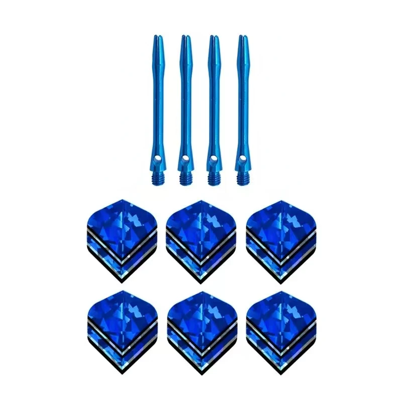 45mm Aluminum Dart Shafts and Blue Dart Tail Accessories Set 3D Laser Exquisite Dart Leaf