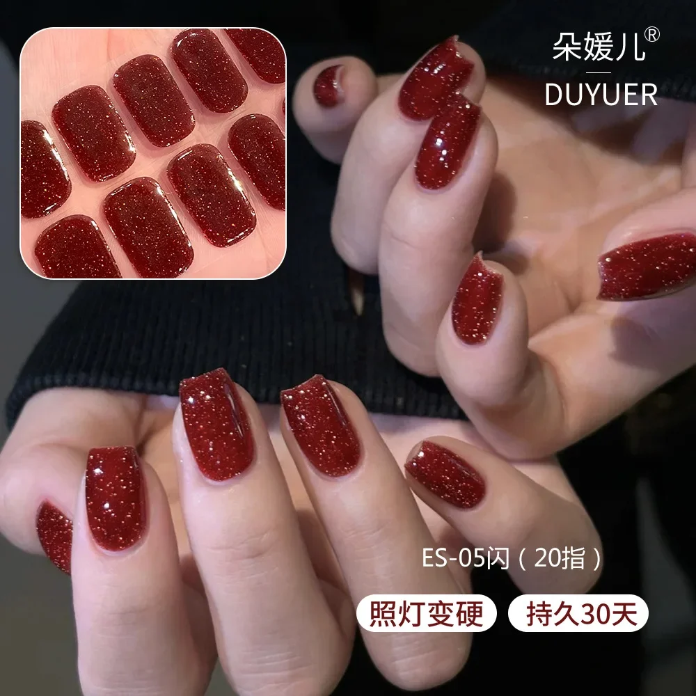 الملونة الفرنسية الأشعة فوق البنفسجية شبه الشفاء هلام مسمار يلتف ملصقات لاصقة للماء غطاء كامل LED هلام مسمار المتزلجون لتمديد الأظافر