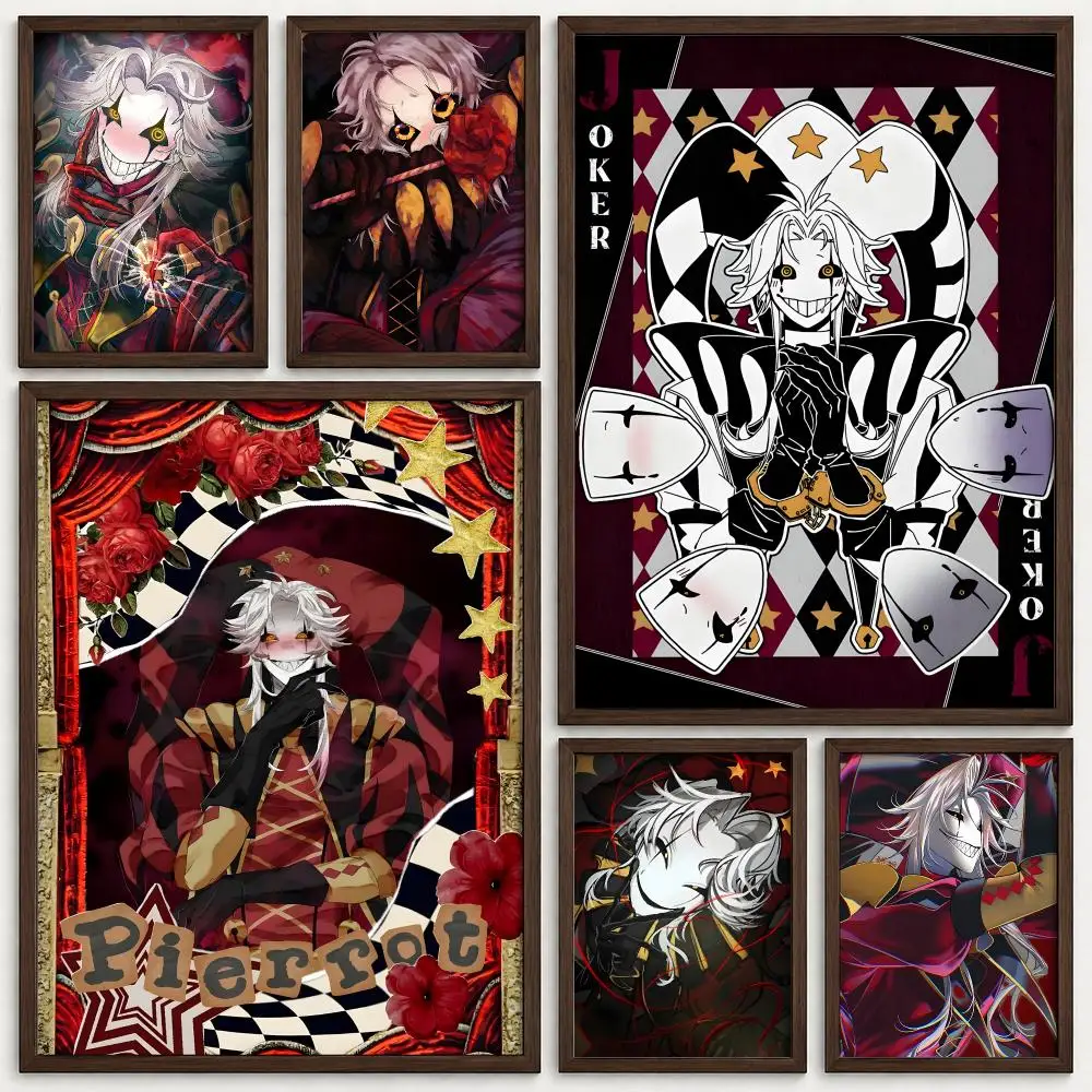 Pattern The Freak Circus Pierrot Poster Self‑Adhesive Waterproof PP Poster Coffee House Bar Wall Art Sticker Room Home Decor