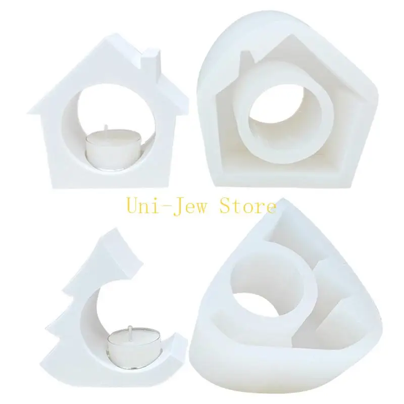 40 جيجابايت شكل منزل الشمعدان اللدائن قالب لتقوم بها بنفسك حامل شمعة الاسمنت ملموسة سيليكون قوالب الايبوكسي الراتنج قالب الحرفية #2