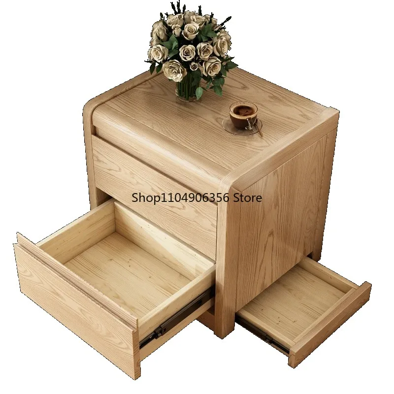 

Прикроватная тумбочка из массива ясеня, современная, простая, для спальни, с потайным отсеком для хранения, прикроватный шкафчик