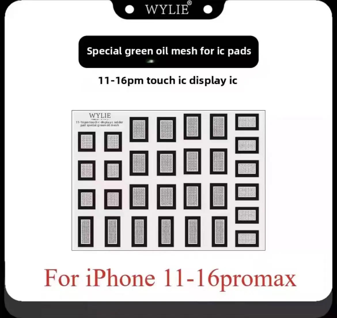 WYLIE Screen IC Soldering Pad Green Oil Net For iPhone 12 13 14 15 16 Pro Max IC LCD Chip pHONE Repair Tool