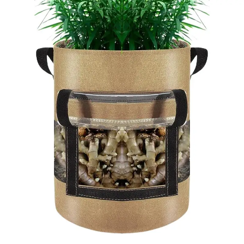Fabric Planter Nonwoven Thickened Planting Bags Multi-Purpose Containers with Handles Visible Space Garden Supplies for Plants