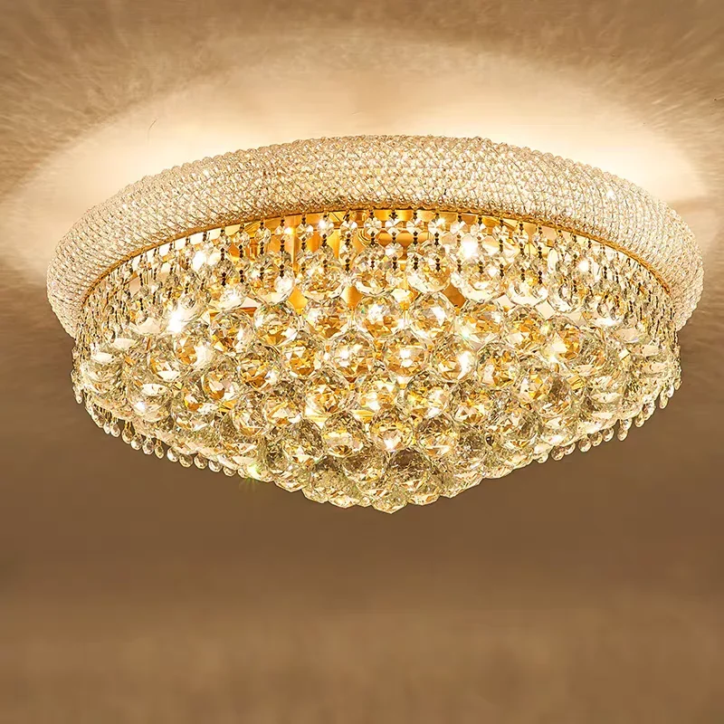 

Morden Crystal Ceiling Lights Living Room Bedroom Lamp Atmospheric Ceiling Lamp