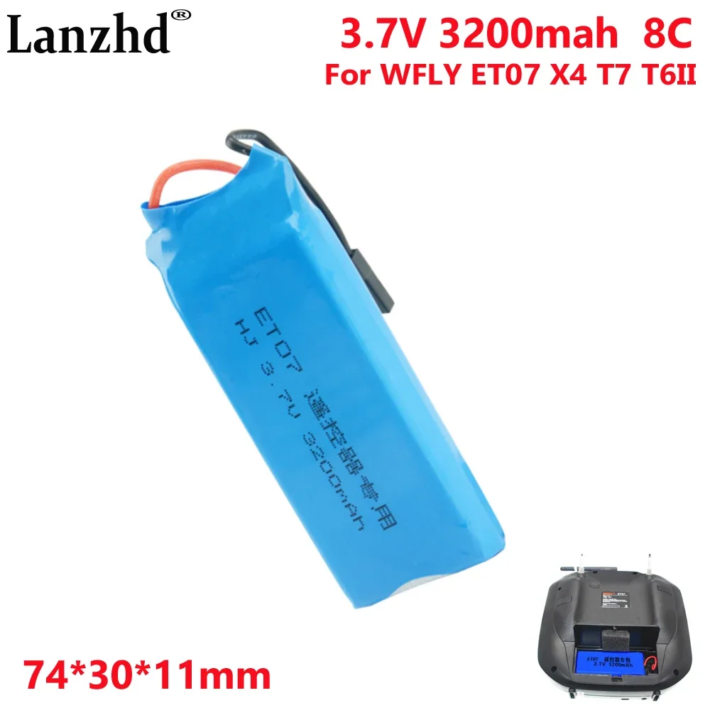 Original Lipo Battery For Transmitter 1S 3.7V 3200mAh 8C For ET07 X4 WFLY T7 T6II RC Radio Remote Control Spare Parts