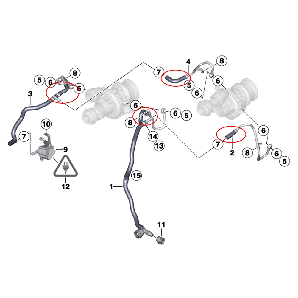 Aggiorna il Kit tubo di riparazione della linea del liquido di raffreddamento Turbo per BMW N63 X5 X6 50iX 550i 650i 750i