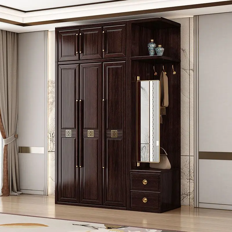 Light Luxury Purple Gold Sandal Wardrobes Wood Modern Bedroom Wardrobes Mirror Complete Home Furniture Шкафы Для Одежды ZY40YG