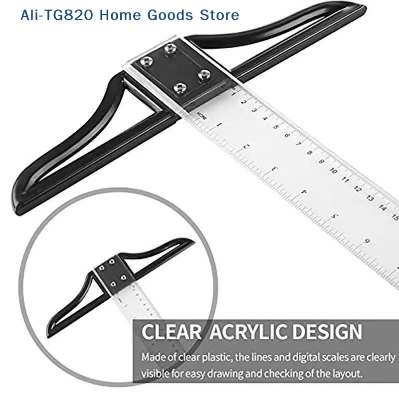 [TG820]T Square Ruler 45/60/70/80cm Plastic Drafting Ruler Removable T Head Drawing Drafting Tool Design Art Supplies