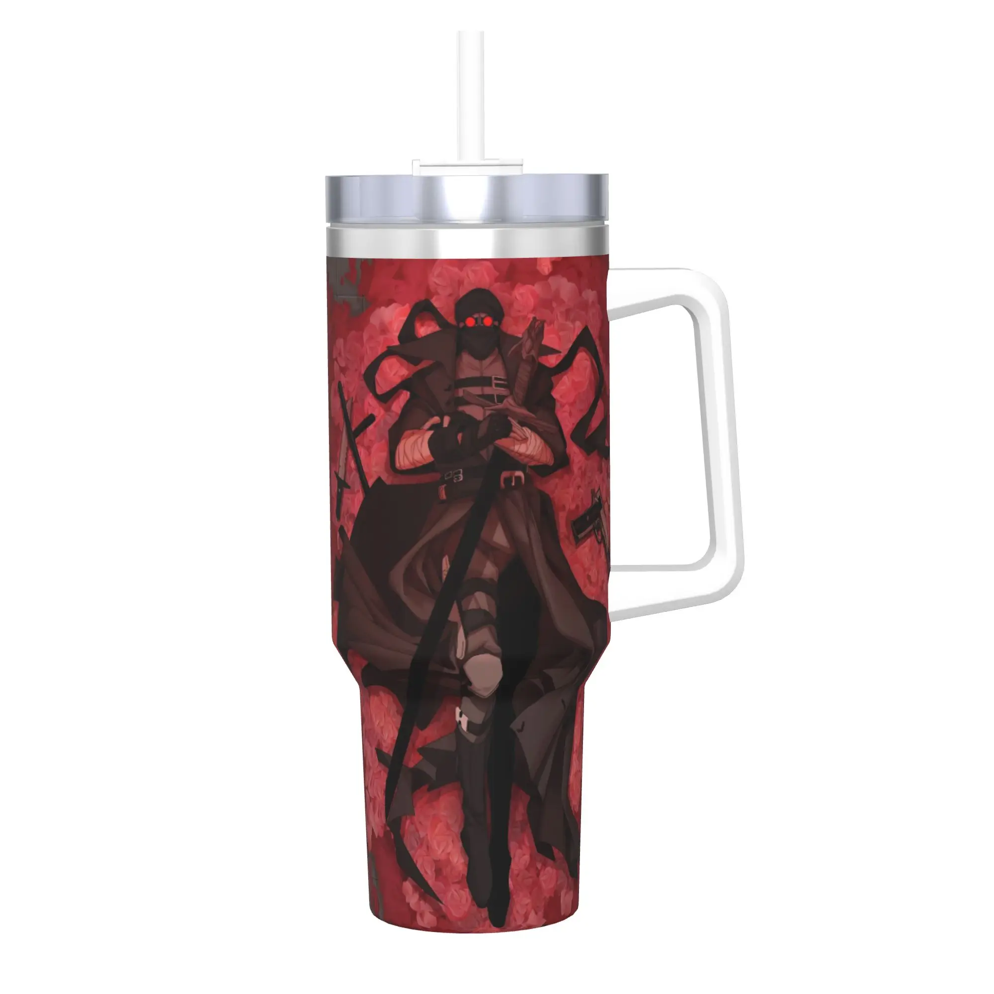 MADNESS COMBAT Hank Tumbler With Straw  Stainless Steel Tumblers Cup Double Wall Vacuum Insulated for Cold Or Hot 40oz