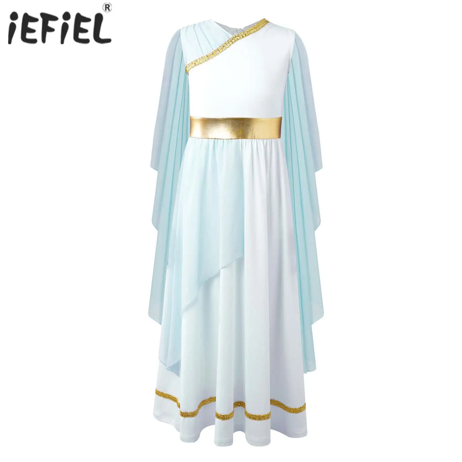 

Girls Ancient Greek Goddess Toga Cosplay Costume Grecian Gown Vintage Dress Shawls Flowy Tulle Egyptian Cleopatra Dress