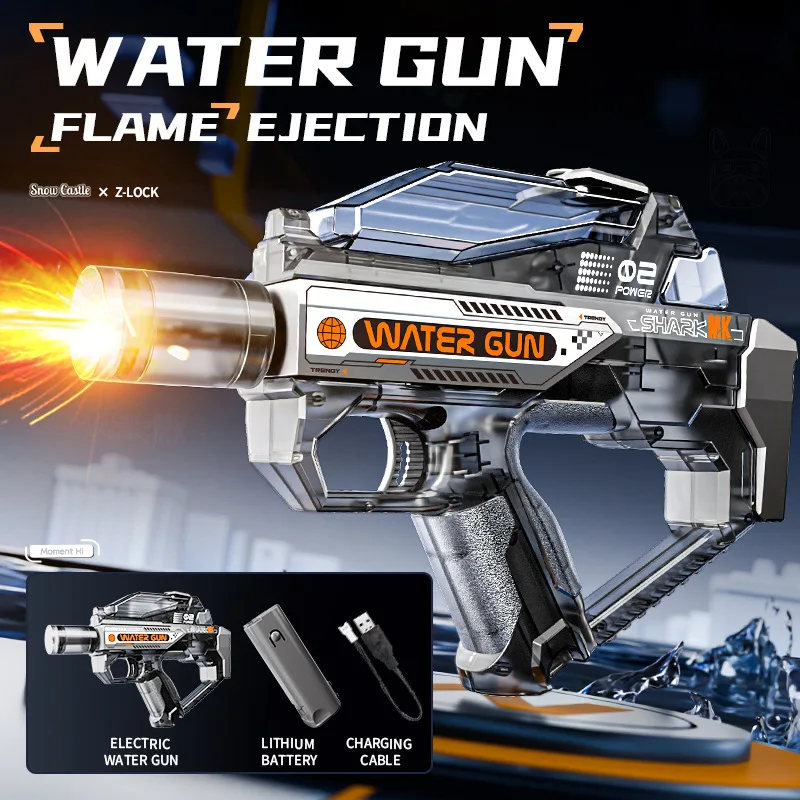 

Outdoor Electric Water Gun Toy Adult Water Squirt Gun with Lights and Sound Automatic Continuous Firing Watergun Beach Pool Toy
