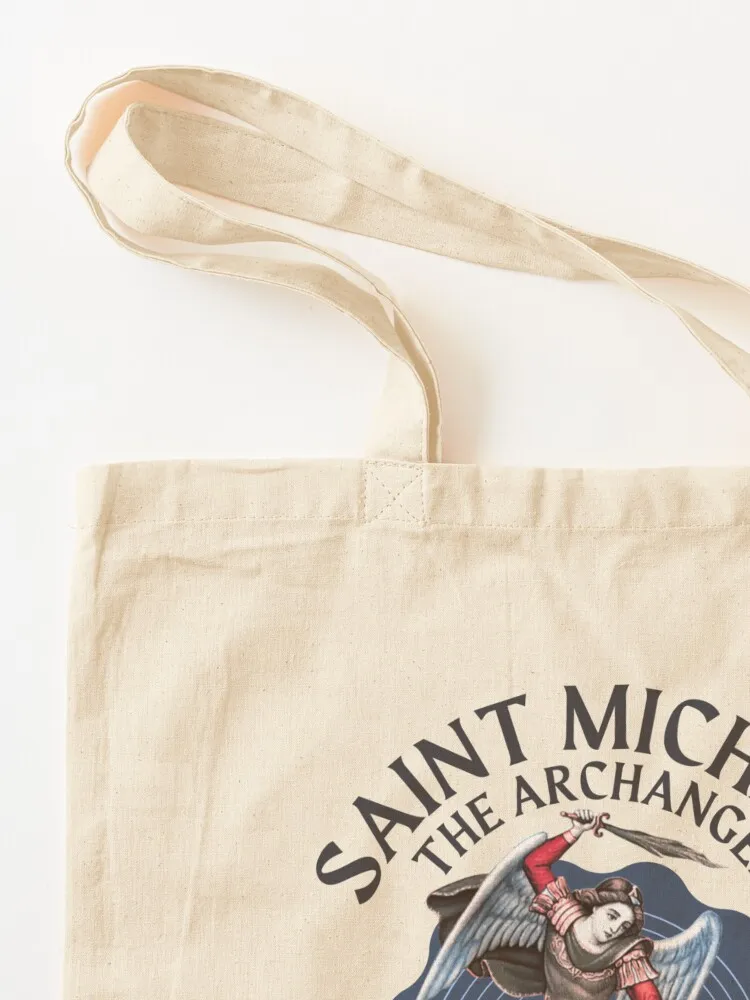 حقيبة سانت مايكل توت من القماش، حقائب تسوق قابلة لإعادة الاستخدام، حقيبة تسوق جامعية للنساء