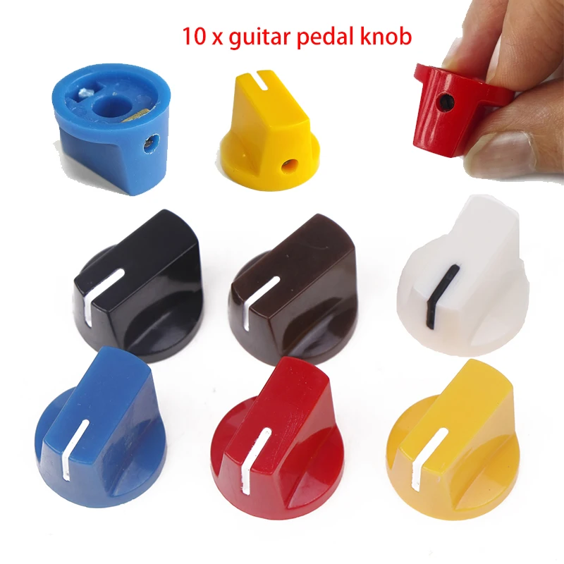New 10pcs/set Electric Guitar Pedal Knobs 6MM KN-19-14 Control AMP Effect Pedal Knob With Set Screw DIY Accessories