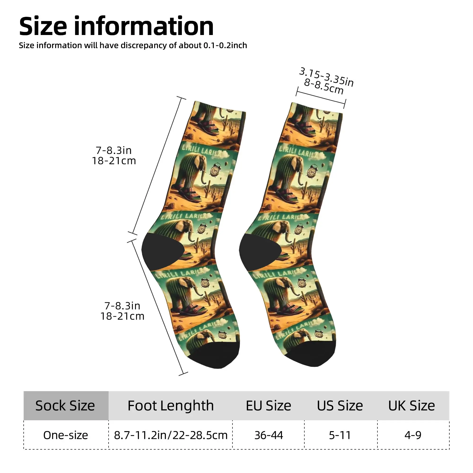 جوارب Lirili Larila الإيطالية Brainrot جوارب شتوية عصرية للرجال جوارب ناعمة جرافيك للرياضات الخارجية جوارب مضادة للانزلاق #5