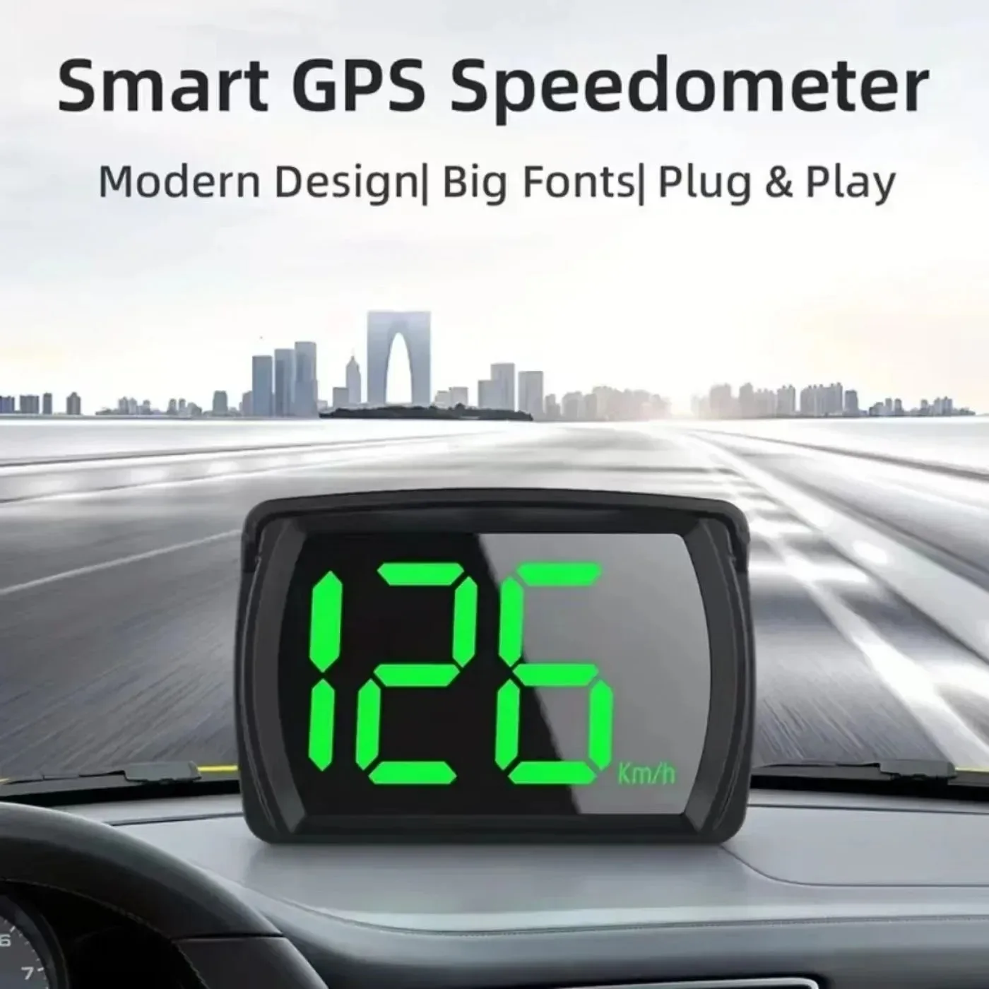 Car HUD GPS Speedometer KM/H Digital Head Up Display Large LED Font For Truck SUV Motorcycle Universal Accessories