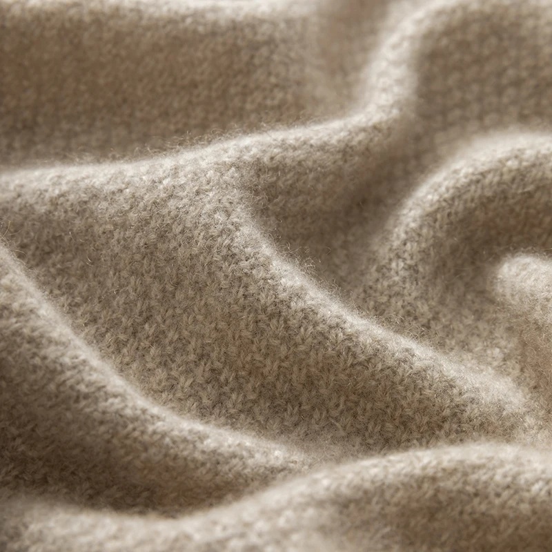 High quality 100% cashmere men's pullover casual knitted sweater luxury Pull Tops trendy men's streetwear semi high neck Jumper