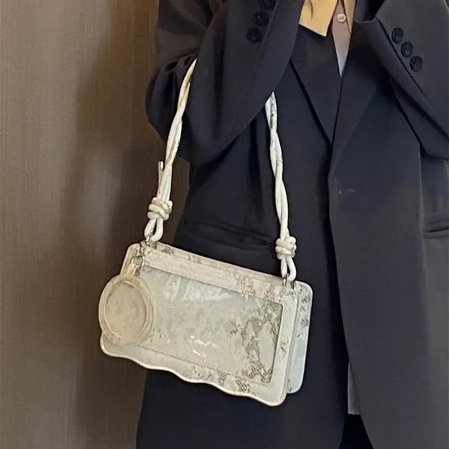 

Японская сумка Harajuku из искусственного змеиного принта, женская прозрачная сумка на плечо в стиле аниме, маленькая вместительная женская повседневная сумка через плечо, новинка