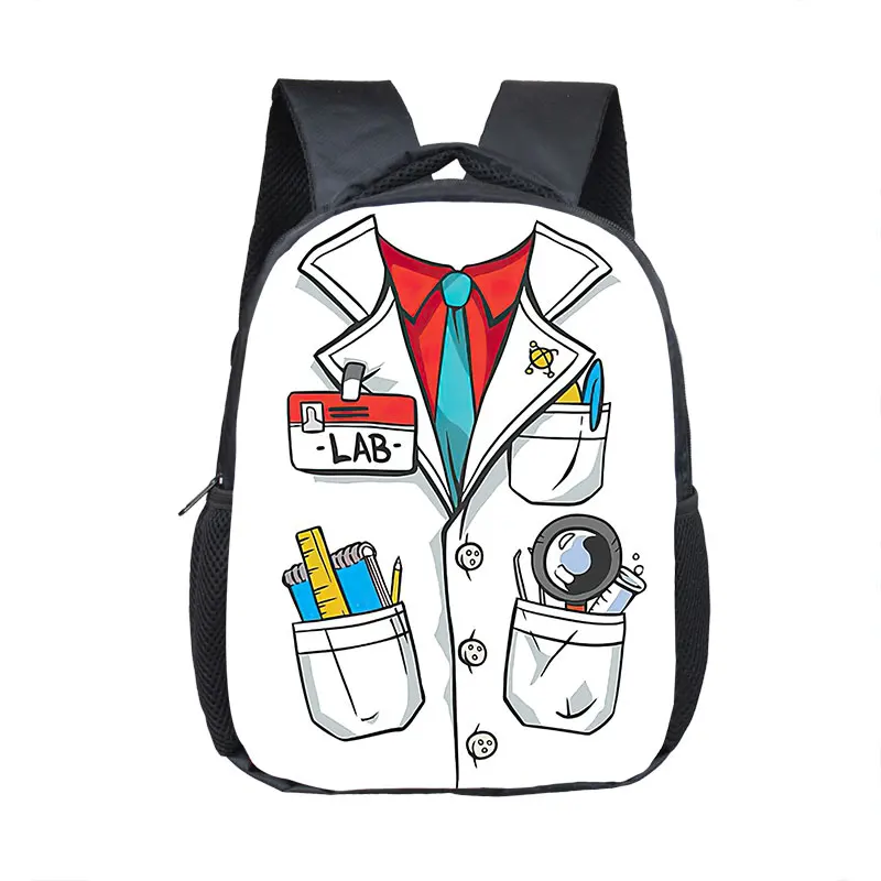 Seringa de estetoscópio médico infantil padrão mochila, bonitos sacos de escola, impressão, médico, enfermeira, enfermeira, pequeno, criança, criança, crianças