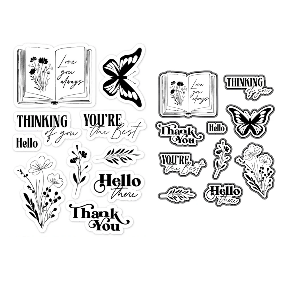 2024 New Wildflower Dreams Thinking of You Words Clear Stamps Scrapbooking Paper Making Cutting Dies Frames Card Craft