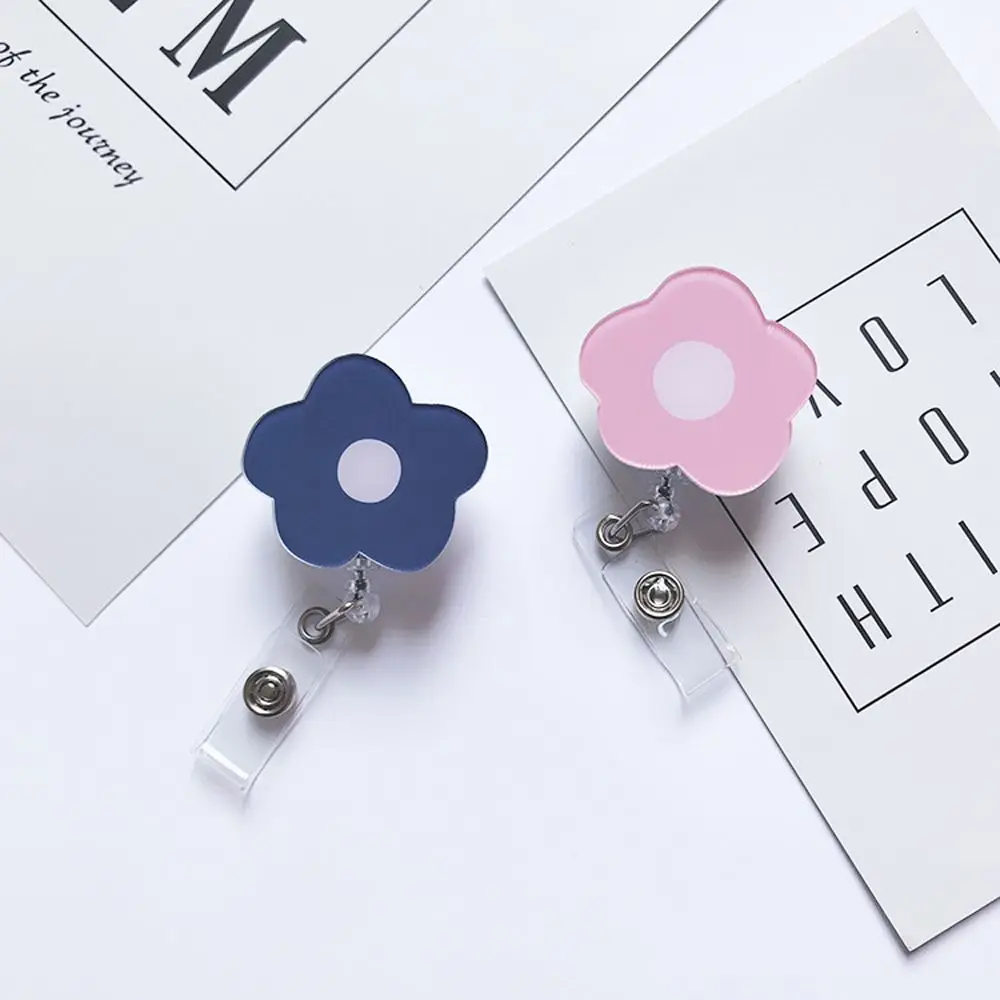 

Korea Flowers Cute Nurse Doctor Student Acrylic Cartoon Badge Holder Retractable Badge Reel Name Card Holder ID Card Clips