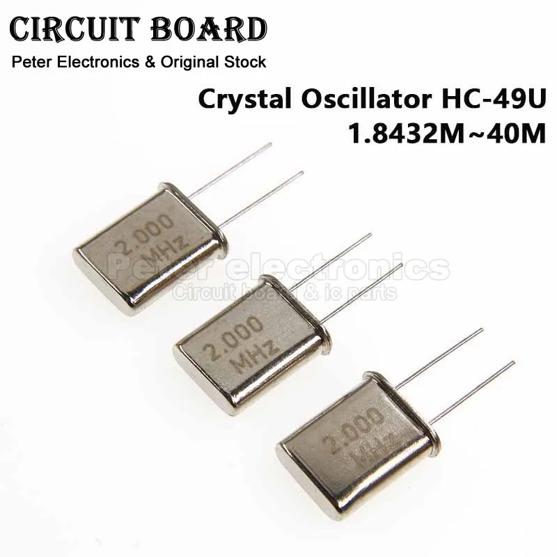 (2-10pcs) Crystal Oscillator HC-49U 1.8432M 40M 4MHz 8MHz 12MHz 16MHz 24MHz 11.0592MHz 3.579MHz Quartz Crystal