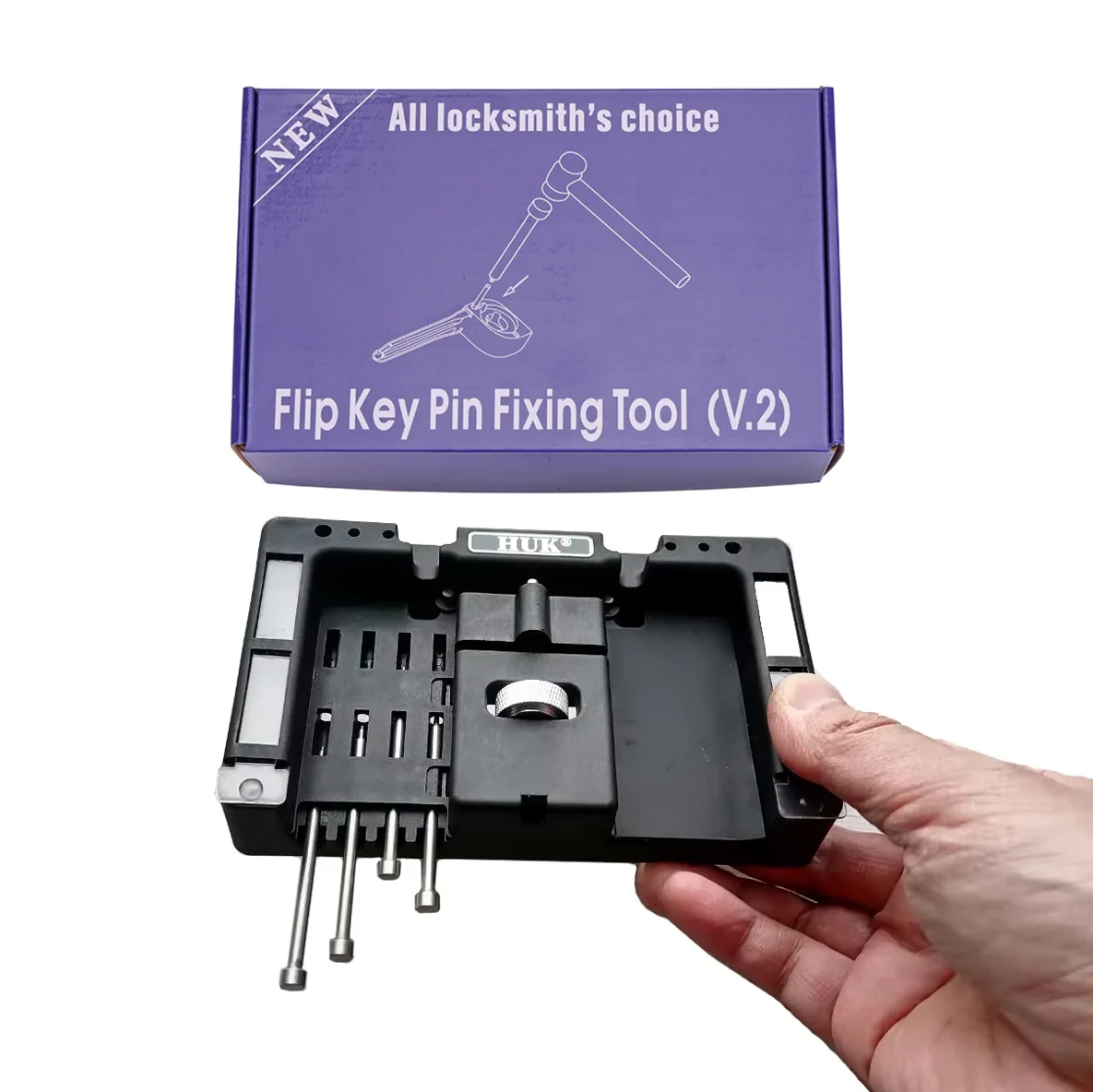 For HUK Locksmith Tools Car Remote Control Flip Key Fixing Tool Key Vice Repairing Tools Kits with Fetch Case with 4Pcs Pins