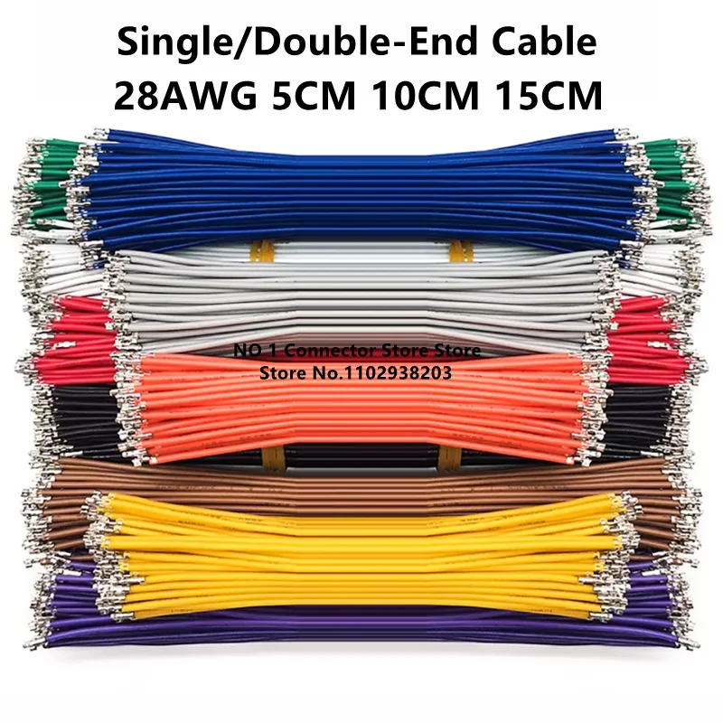 100pcs JST ZH1.5 1.5mm Pitch Connector Terminal Wire Electronic Cable Single/Double Head Without Housing 28AWG 5cm 10cm 15cm