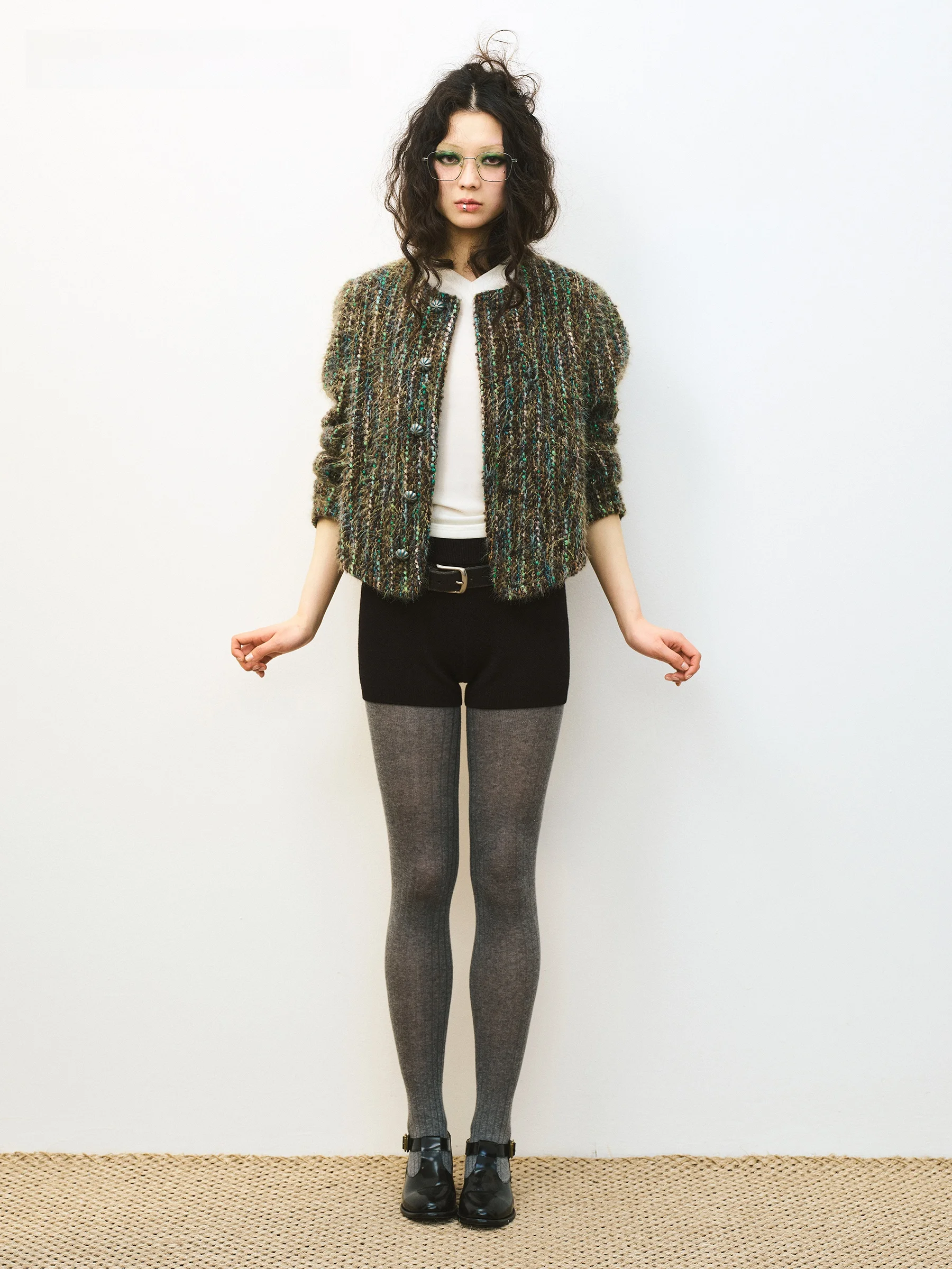 

VERMO Vintage Color Ele Puffy Sve Soft Woolen ort Coat Sli Button up round Ne Polyde Regenerated Fiber Cotton